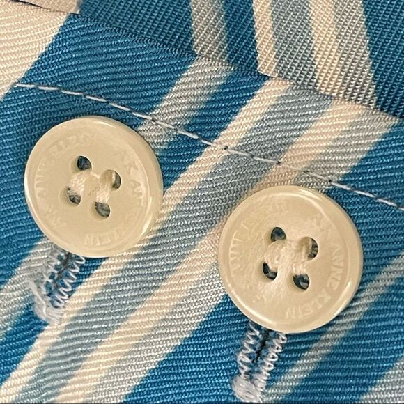 NWT Anne Klein Striped 100% Silk Flared Lined Career Skirt Blue and White Size 8 - Picture 12 of 12